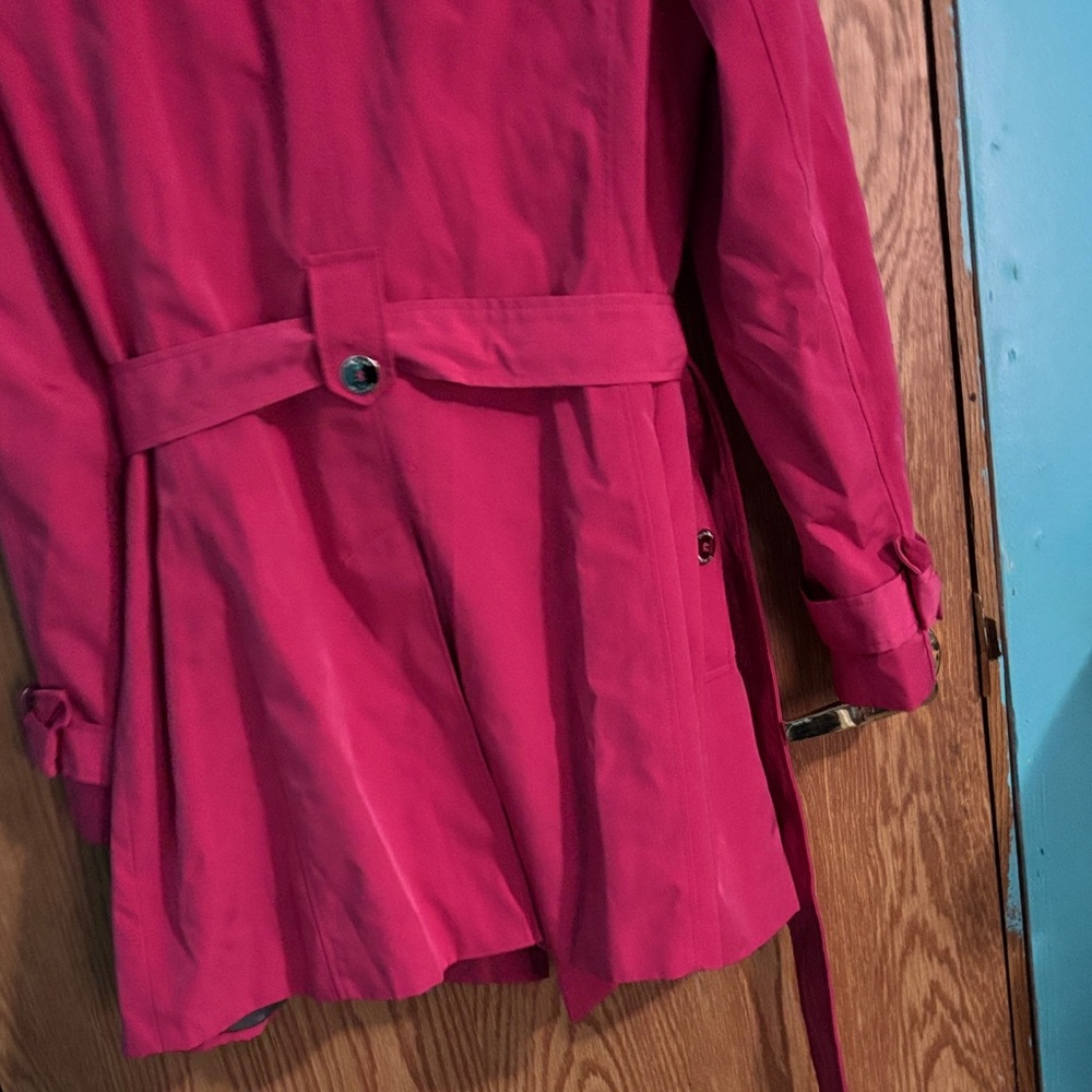Calvin Klein Fuchsia Trench Coat - Picture 6 of 7